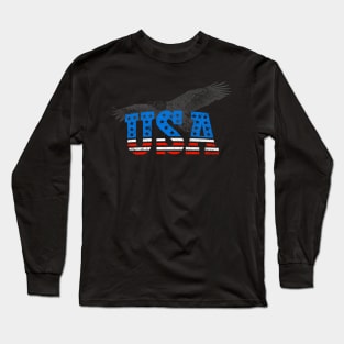 USA America Eagle Vintage Grunge Freedom Long Sleeve T-Shirt
